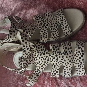Dr.scholl's Leopard Print Sandals. Tan & Black